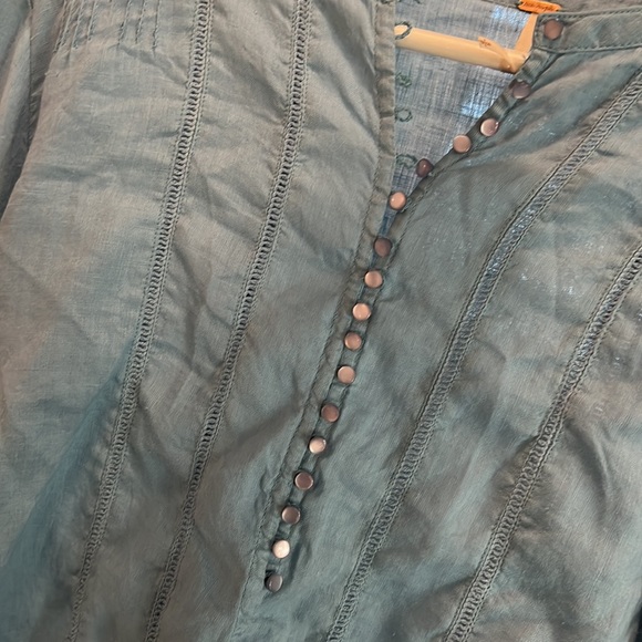 FREE PEOPLE 💯 linen balloon blouse size SP - Picture 7 of 16